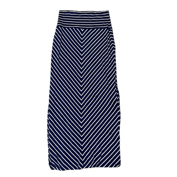 Athleta Dresses & Skirts - Athleta Blue and White Striped Maxi Skirt w side slits, Women’s S